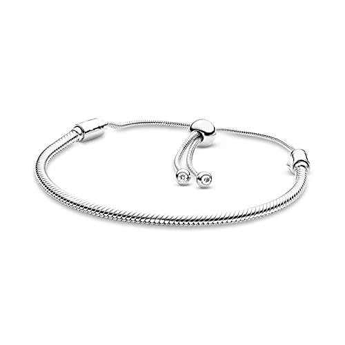 LaMenars Schlangenglied mit Schiebeverschluss 28 cm Armbänder für Charms 925 Sterling Silber Damen Statement Armbänder Weihnachten Geburtstagsgeschenk für Damen Mädchen von LaMenars