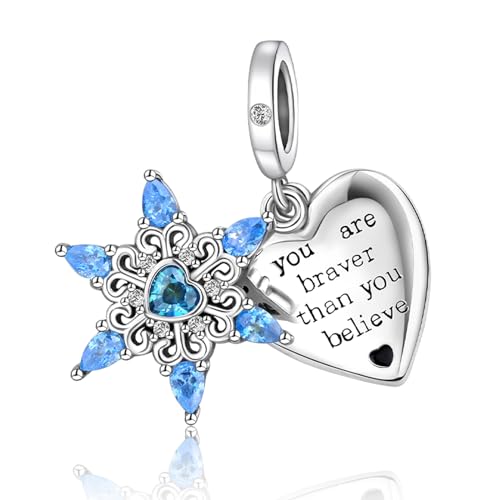 LaMenars Schnee und Liebe Charm for 925 Sterling Silver Perlen für Mädchen Geschenke für Frauen Halskette & Armband von LaMenars