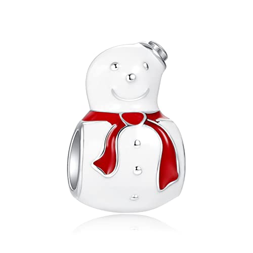 LaMenars Schneemann und Weihnachtsmütze Sterling Silber Charm Perlen für Mädchen Geschenke für Frauen Halskette & Armband von LaMenars