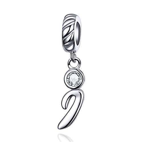 LaMenars Damen Charm-Anhänger Alphabet Buchstabe 925 Sterling Silber passend für, Chamilia und europäische Charm-Armbänder & Halsketten (Buchstabe I) LaMenars Damen Charm-Anhänger Alphabet Buchstabe 925 Sterling Silber passend für, Chamilia und europäische Charm-Armbänder & Halsketten (Buchstabe I) von LaMenars
