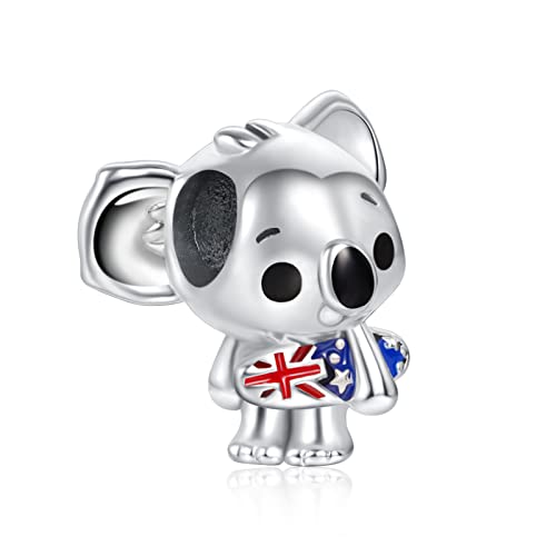 LaMenars Surfender Koala Charm 925 Sterling Silber Perlen passend für Armbänder, Halloween Geburtstag Schmuck Geschenke Frauen Mädchen LaMenars Surfender Koala Charm 925 Sterling Silber Perlen passend für Armbänder, Halloween Geburtstag Schmuck Geschenke Frauen Mädchen von LaMenars