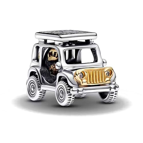 LaMenars Two-tone Adventure Car Charm für Armbänd 925 Sterling Silber Bead Women Charms Mother's Day Birthday Anniversary Jewelry for Girls Wife von LaMenars