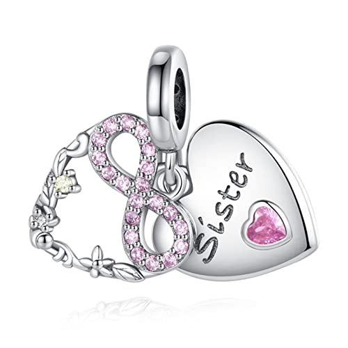LaMenars Unendliche Liebe Charm for 925 Sterling Silber Frauen Armband Halskette Anhänger Valentinstag Muttertag Geschenk für Mädchen von LaMenars