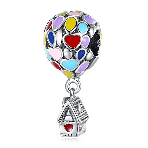 LaMenars Up House Cartoon Charm für Armbänder 925 Silber Anhänger Perlen für Halsketten Baumeln zum Muttertag Geburtstag Weihnachten von LaMenars