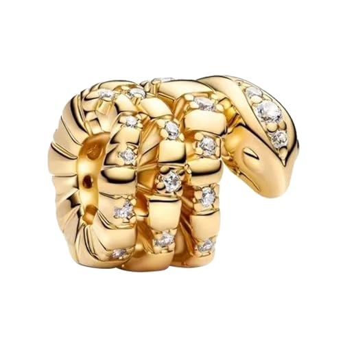 LaMenars für Armbänd Curled Snake Gold Charm 925 Sterling Silber Bead Women Charms Mother's Day Birthday Anniversary Jewelry for Wife von LaMenars