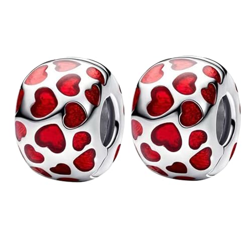LaMenars für Armbänd Hearts Round Clip Charm 2 pieces 925 Sterling Silber Bead Women Charms Mother's Day Birthday Anniversary Jewelry for Wife LaMenars für Armbänd Hearts Round Clip Charm 2 pieces 925 Sterling Silber Bead Women Charms Mother's Day Birthday Anniversary Jewelry for Wife von LaMenars