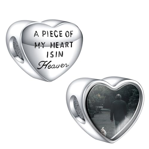 LaMenars personalisierte Herz Bild Charme 925 Sterling Silber Ein Stück meines Herzens ist im Himmel Charmes Fit Damen Armband Halskette Geschenk für Frauen LaMenars personalisierte Herz Bild Charme 925 Sterling Silber Ein Stück meines Herzens ist im Himmel Charmes Fit Damen Armband Halskette Geschenk für Frauen von LaMenars