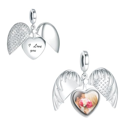 LaMenars personalisierte Herz Bild Charme Ich liebe Sie ein öffnebarer Liebe Anhänger 925 Sterling Silber Fit Frauen Armband Halskette Geschenk für Familienfreund LaMenars personalisierte Herz Bild Charme Ich liebe Sie ein öffnebarer Liebe Anhänger 925 Sterling Silber Fit Frauen Armband Halskette Geschenk für Familienfreund von LaMenars