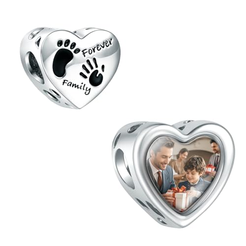 LaMenars personalisierte Herz Bild Charms für immer Familie Handabdrücke Fußabdrücke Liebe Charm 925 Sterling Silber Fit Frauen Armband Halskette Geschenk für Familie LaMenars personalisierte Herz Bild Charms für immer Familie Handabdrücke Fußabdrücke Liebe Charm 925 Sterling Silber Fit Frauen Armband Halskette Geschenk für Familie von LaMenars