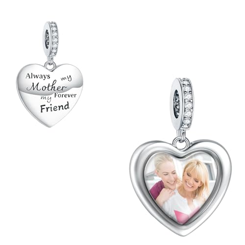 LaMenars personalisiertes Herz Foto Charme immer meine Mutter Mein für immer Freund 925 Sterling Silber Fit Damen Armband Halskette Mutter Geschenk LaMenars personalisiertes Herz Foto Charme immer meine Mutter Mein für immer Freund 925 Sterling Silber Fit Damen Armband Halskette Mutter Geschenk von LaMenars