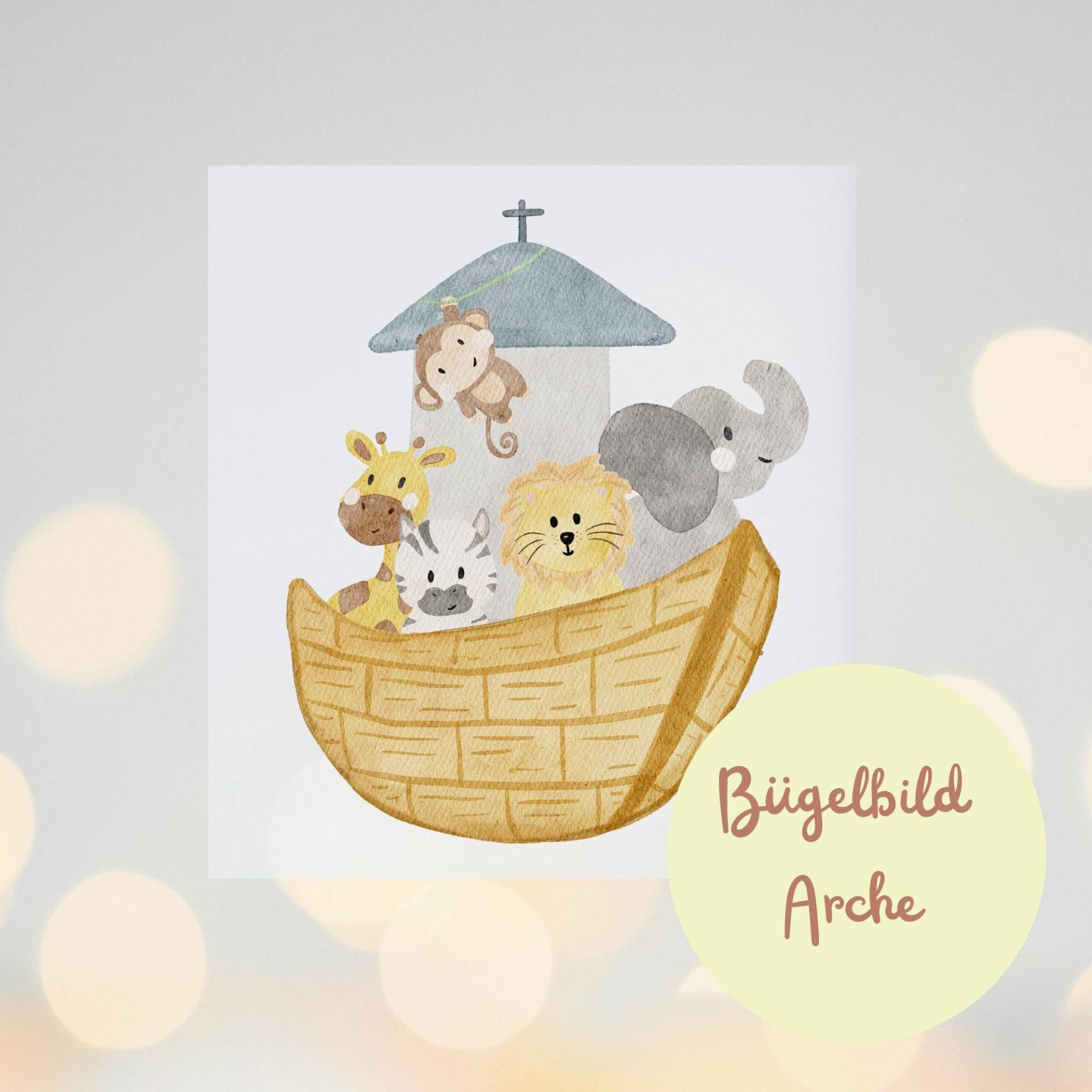 Bügelbild Arche, Ideal Als Taufkleid Oder Diy Kleidung Für Babys Und Kleinkinder, Einzelnes Bügelpatch, Geschenkidee Taufe, Geburt von LaMioLena
