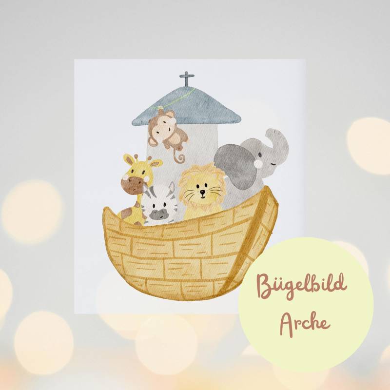 Bügelbild Arche, Ideal Als Taufkleid Oder Diy Kleidung Für Babys Und Kleinkinder, Einzelnes Bügelpatch, Geschenkidee Taufe, Geburt von LaMioLena