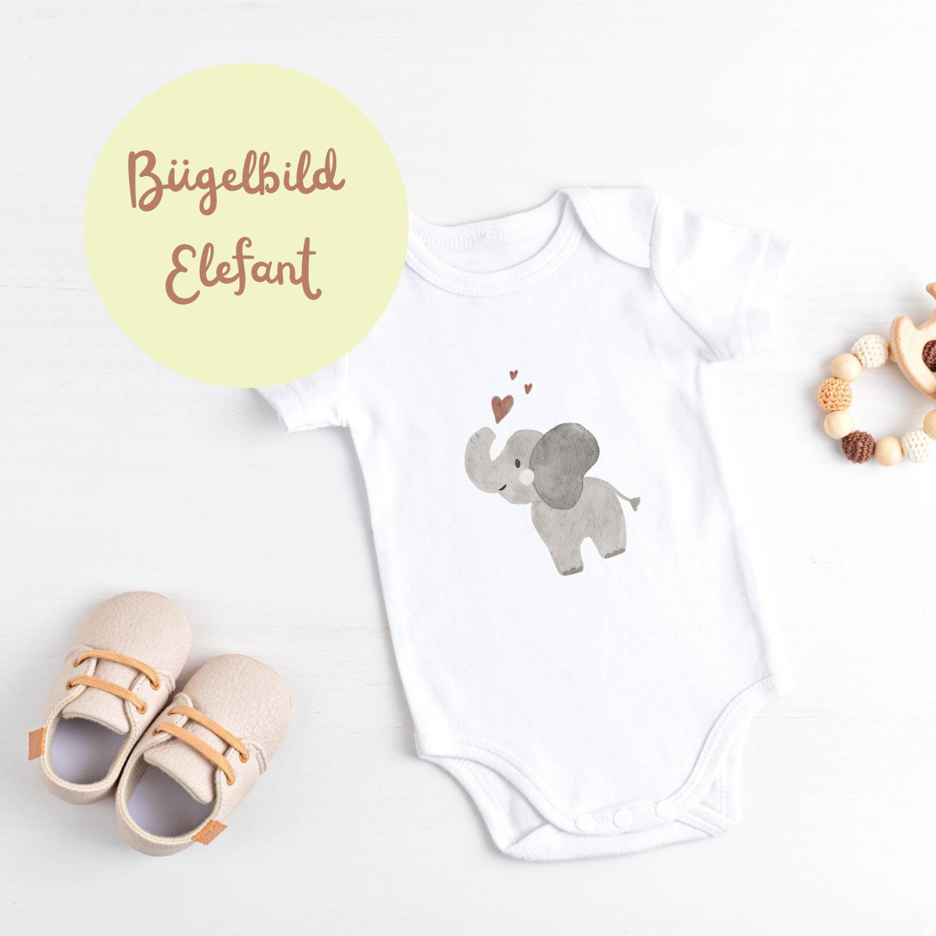 Bügelbild Elefant, Bügelpatch Für Kinderkleidung Und Babykleidung, Geschenk Zum Geburtstag, Zur Geburt Oder Babyparty Bügelbild Elefant, Bügelpatch Für Kinderkleidung Und Babykleidung, Geschenk Zum Geburtstag, Zur Geburt Oder Babyparty von LaMioLena