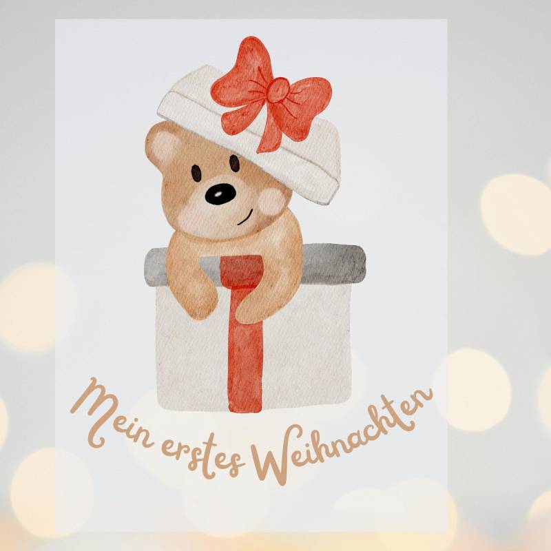 Bügelbild Mein Erstes Weihnachten, Bär Im Geschenkkarton, Weihnachtsgeschenk Für Babys, Bügelpatches Weihnachtstiere, Weihnachtsbody Baby Bügelbild Mein Erstes Weihnachten, Bär Im Geschenkkarton, Weihnachtsgeschenk Für Babys, Bügelpatches Weihnachtstiere, Weihnachtsbody Baby von LaMioLena