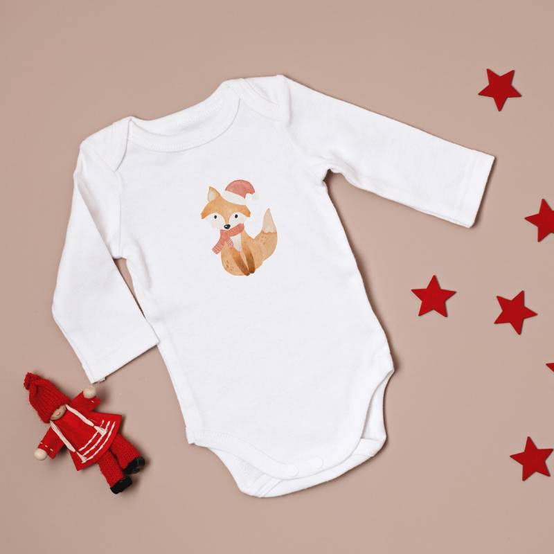 Bügelbild Weihnachten Fuchs, Bügelpatch Für Bodys, Shirts Babys Und Kleinkinder, Weihnachtsgeschenk Baby, Weihnachtsbody Baby von LaMioLena