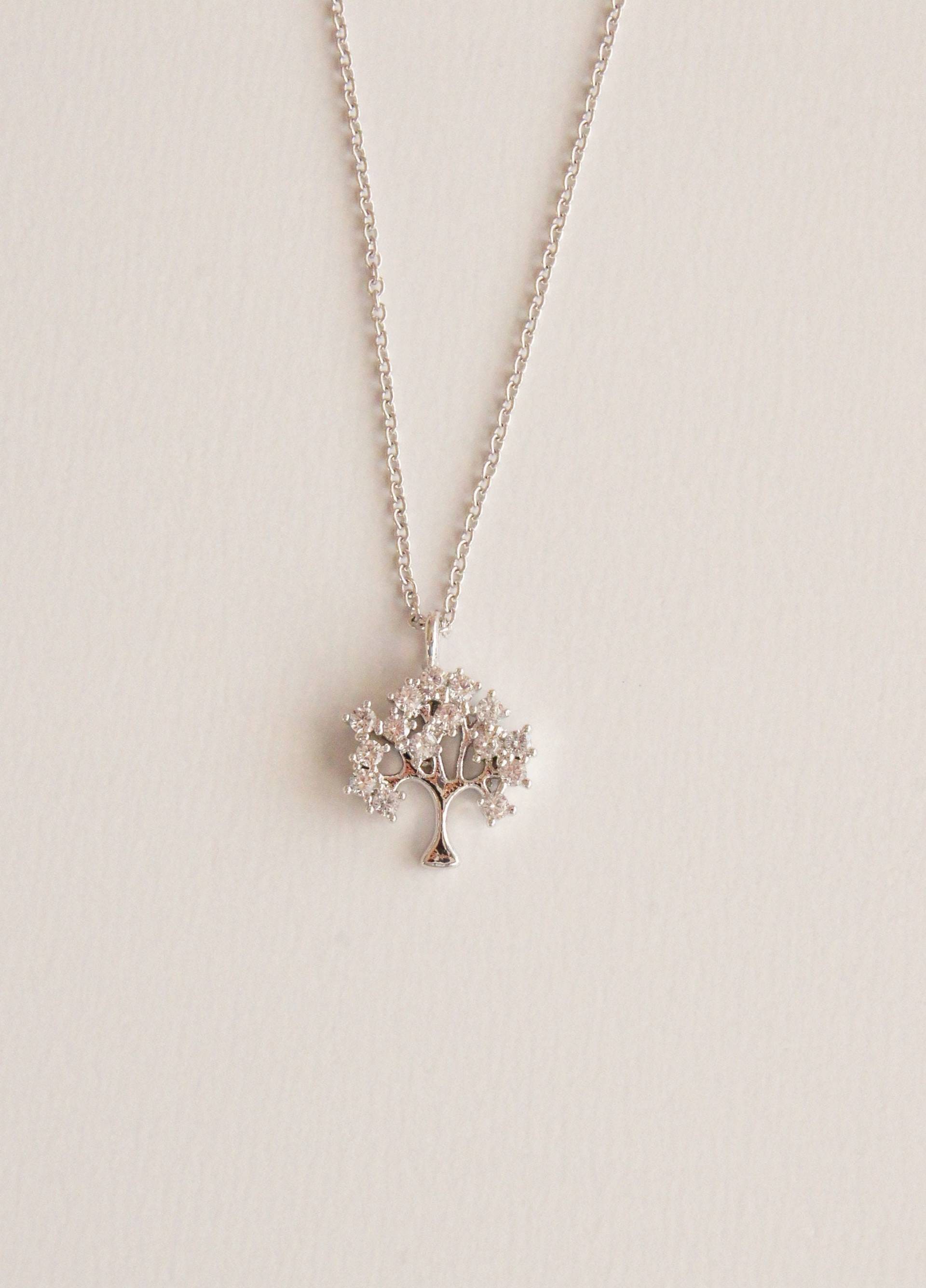 Silber Kette, Kette Mit Lebensbaum, Lebensbaum Zierliche Halskette, Silber, Baum Anhänger Silber Kette, Kette Mit Lebensbaum, Lebensbaum Zierliche Halskette, Silber, Baum Anhänger von LaModestie