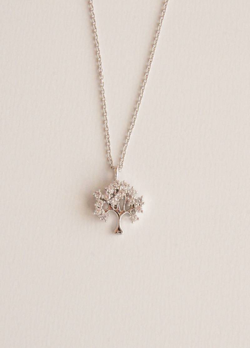 Silber Kette, Kette Mit Lebensbaum, Lebensbaum Zierliche Halskette, Silber, Baum Anhänger von LaModestie