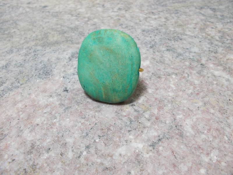 Ring Handgemachter Messingdraht Mit Holzperle Türkis von LaMouetteJewels