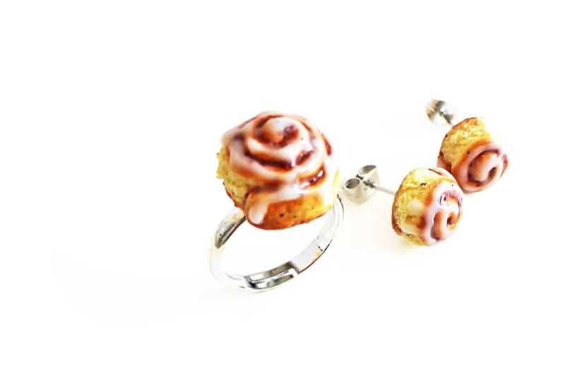 1Pc Cinnamon Roll Silber Ringe Frühling Schmuck Ostern Spaß Geburtstag Geschenke Für Frauen Jugendliche von LaNostalgieJewelry
