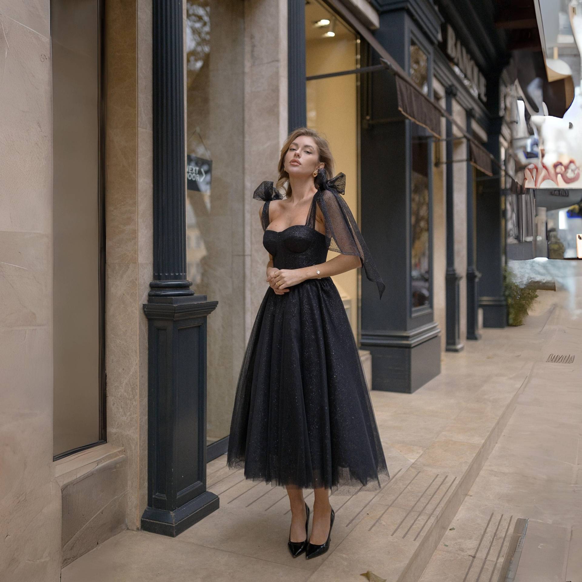 Ballerina Cocktailkleid, 50Er Jahre Retro Abendkleid, Kleid Mit Schleife, Vintage von LaNovaleAtelier