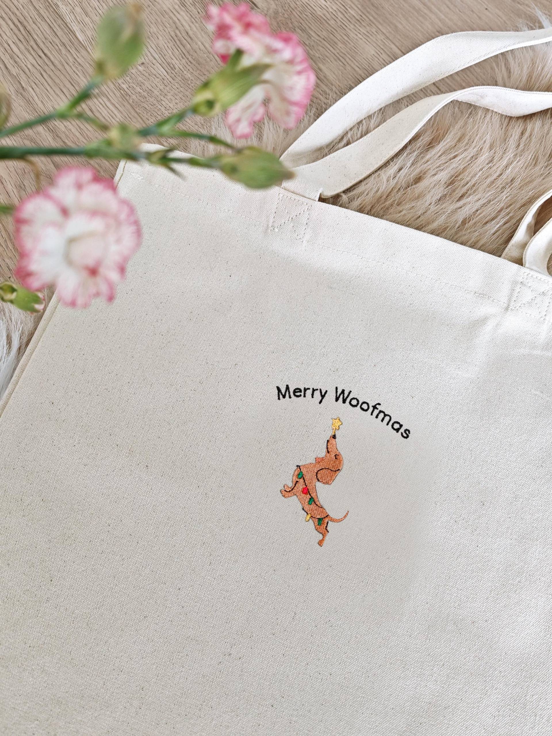 Dackel Jutebeutel Weihnachten | Weihnachtstasche Hund Besetzt Geschenk Für Hundeliebhaber Weihnachtsgeschenk Freundin Kollegin Familie von LaNuvDesign