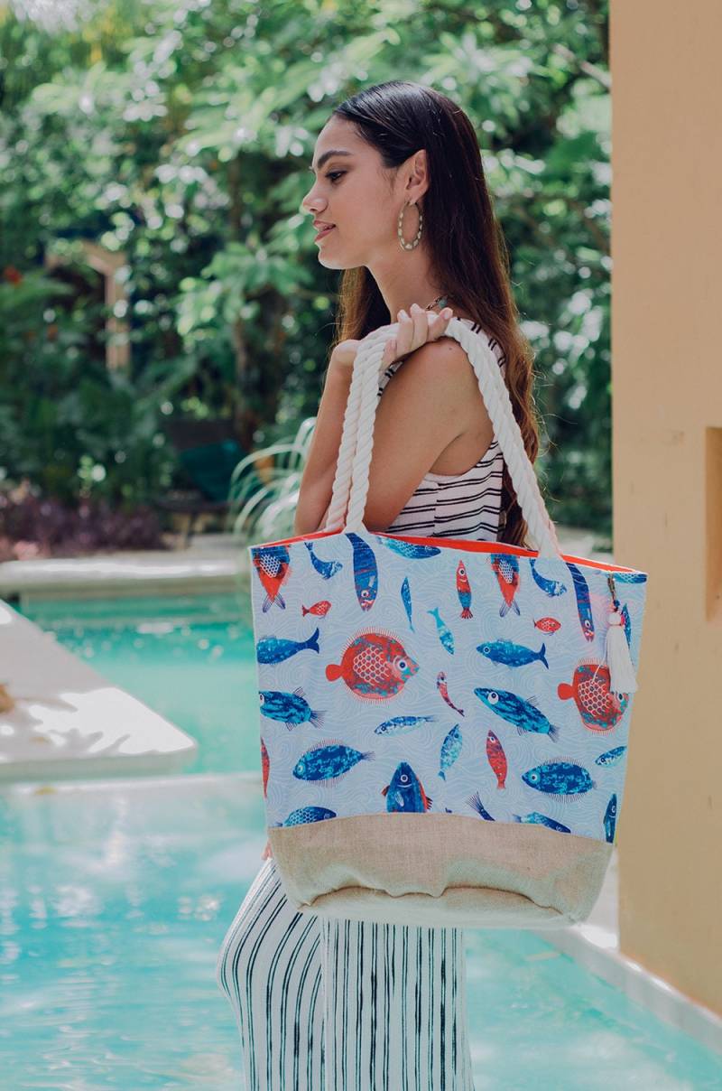 Fisch-Strandtasche/Luxuriöse Werbegeschenke Individuelle Brautparty-Tragetaschen Hochzeits-Willkommenstaschen Aus Segeltuch Strandgeschenke Fisch-Strandtasche/Luxuriöse Werbegeschenke Individuelle Brautparty-Tragetaschen Hochzeits-Willkommenstaschen Aus Segeltuch Strandgeschenke von LaPasoBien