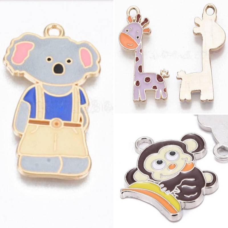 Anhänger Koala Giraffe Affe Zoo Emaille Bunt Gold Kinder Schmuck Basteln Kette Selber Machen Mädchen Diy Geschenk Tier Tiere Sawi von LaPerlaDiSaWi
