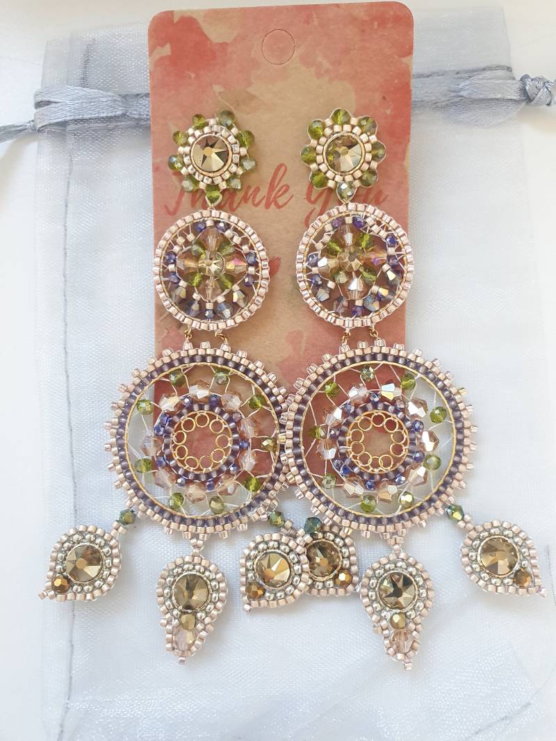 Lange Perlohrringe Summerfeelings | Rosegold, Handgemacht von LaPerlabySarah