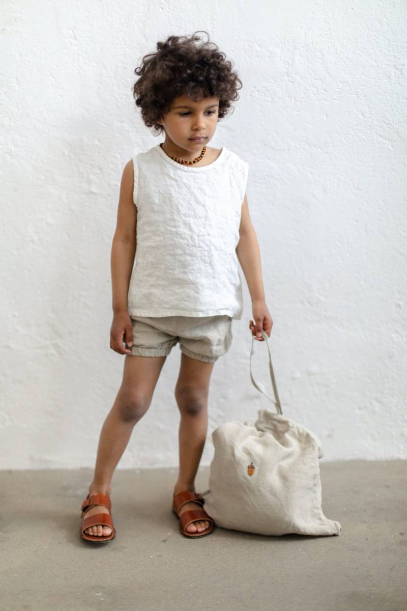 Ärmelloses Leinen Shirt Boho Baby Tank Top, Optional Mit Stickerei von LaPetiteAlice