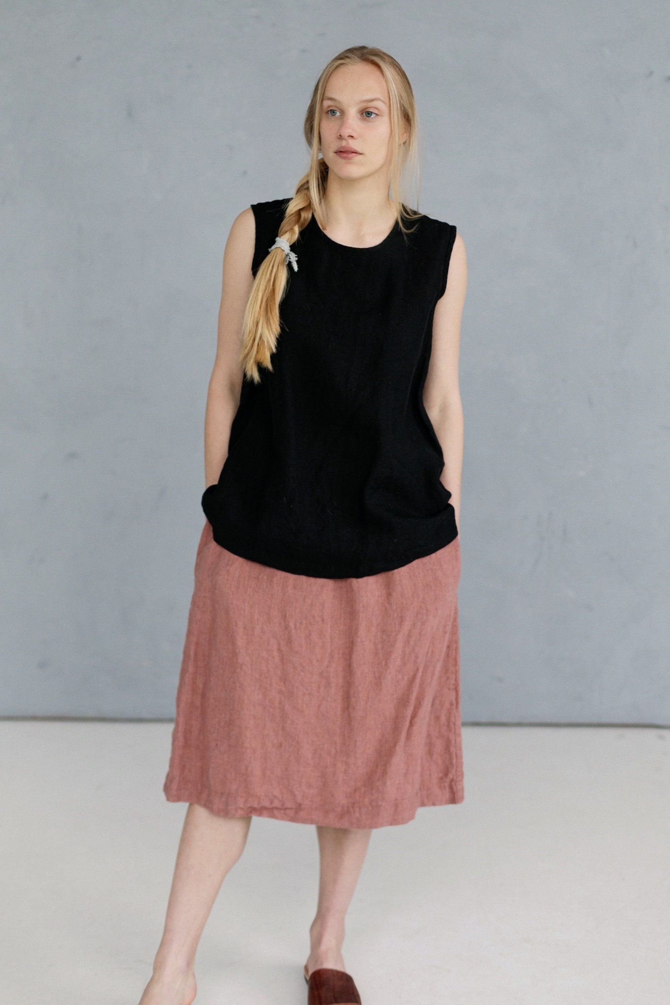 Ärmelloses Leinen Top Im Boho Style Tank - Optional Mit Stickerei von LaPetiteAlice