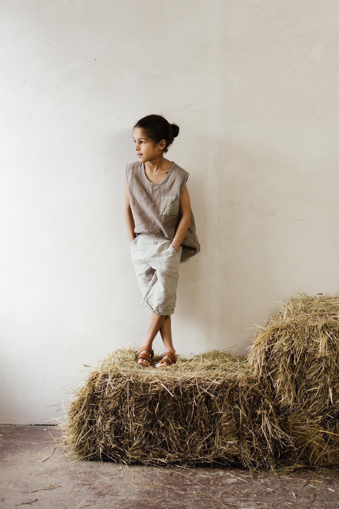 Ärmelloses Leinenhemd Für Kinder Personalisierbare Babybluse, Optionale Stickerei von LaPetiteAlice