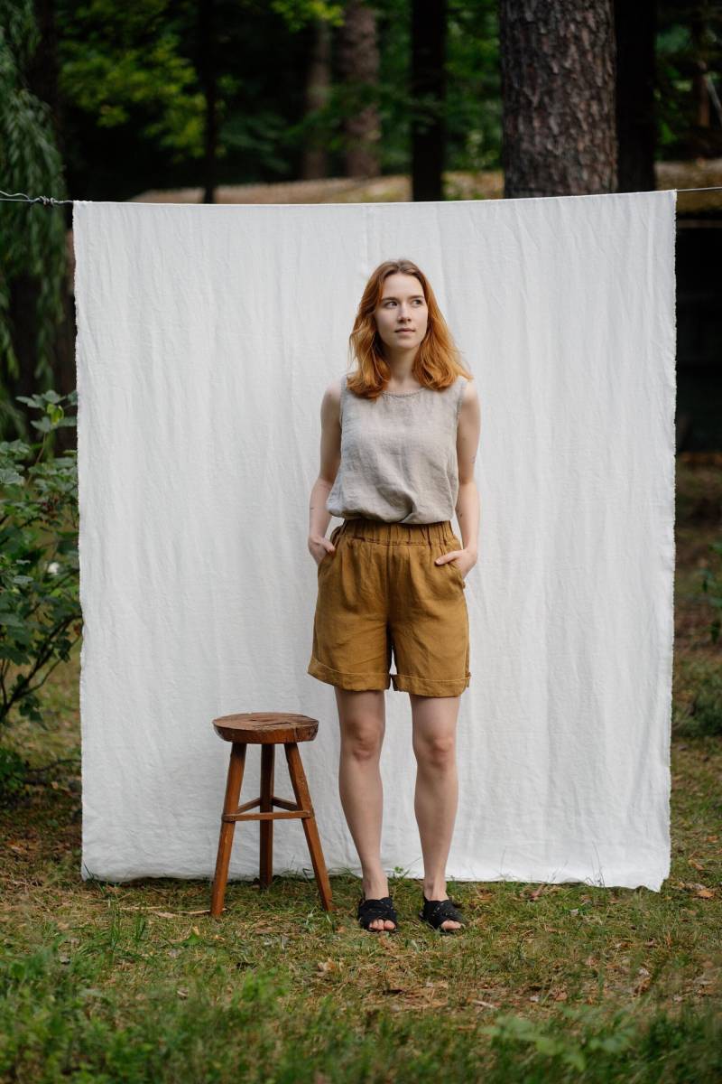 Ärmelloses Leinenhemd Sommerbluse Für Frauen, Optional Mit Stickerei von LaPetiteAlice