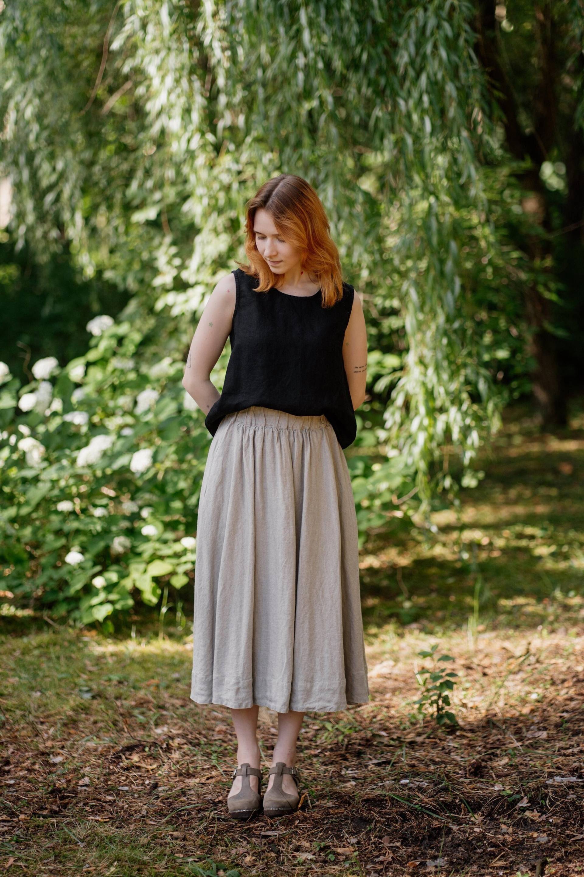 Ärmelloses Oberteil Aus Leinen Damen Cottagecore Tank Top, Optionale Stickerei von LaPetiteAlice