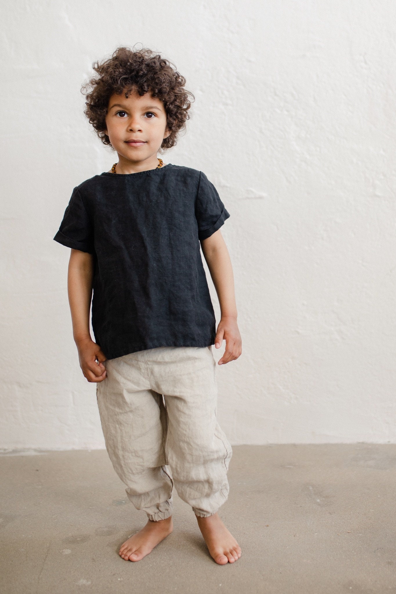 Baby Leinen Shirt Kurzarm Unisex Bio-Kleidung von LaPetiteAlice