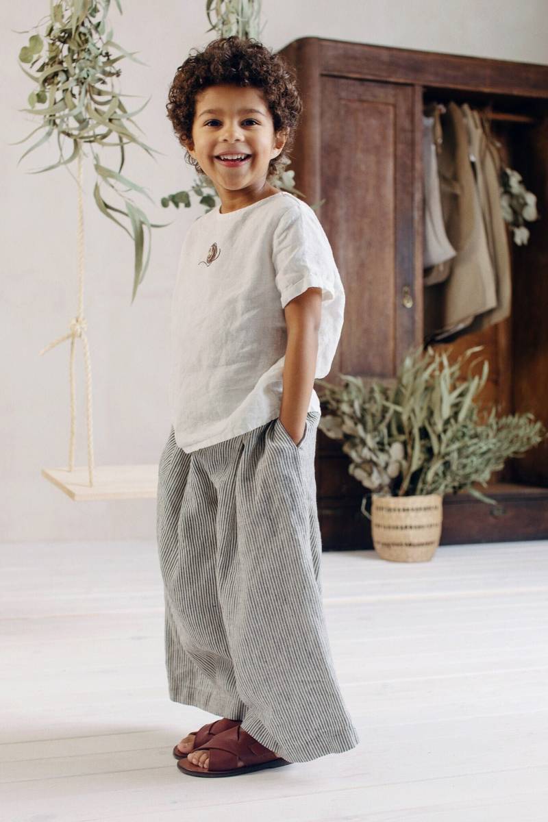 Bundfaltenhose Amber Für Kinder Hoch Taillierte Hose Mit Weitem Bein von LaPetiteAlice