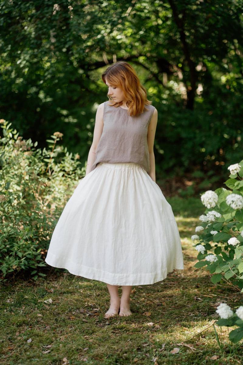 Elegantes Ärmelloses Oberteil Damen Leinen Tanktop, Optional Mit Stickerei von LaPetiteAlice