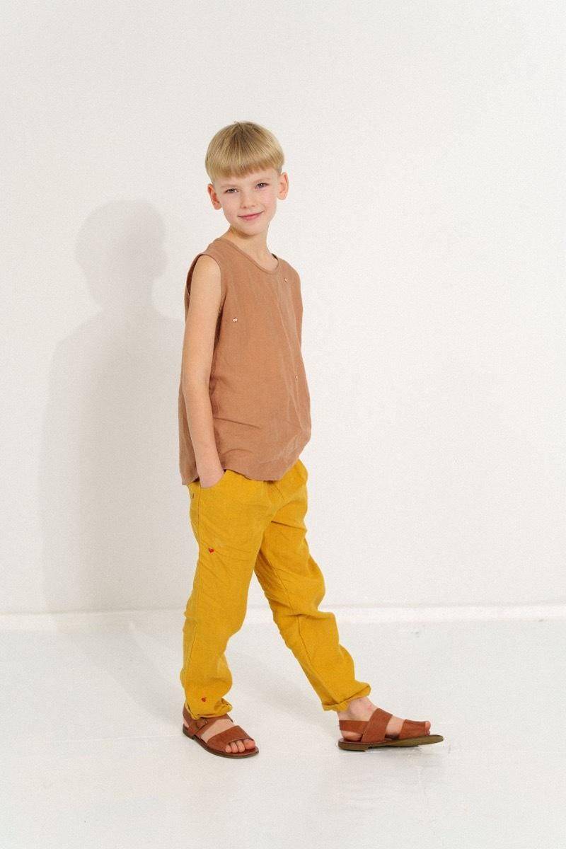Handgemachte Leinen Kinderhose Unisex Boho Playwear, Optionale Stickerei von LaPetiteAlice