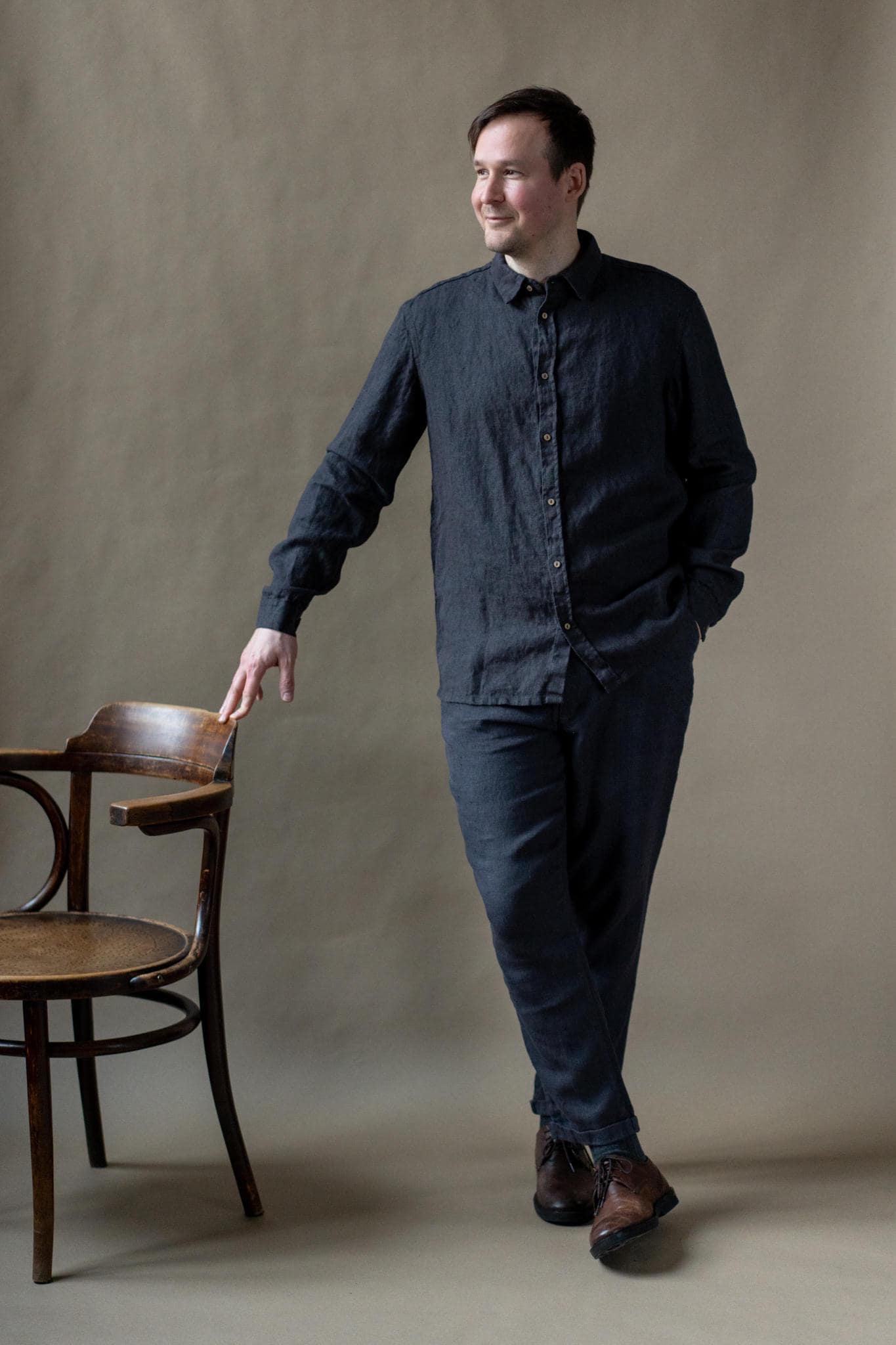 Herren Leinen Überhemd Lässige Hemdjacke, Leichtes Layering von LaPetiteAlice