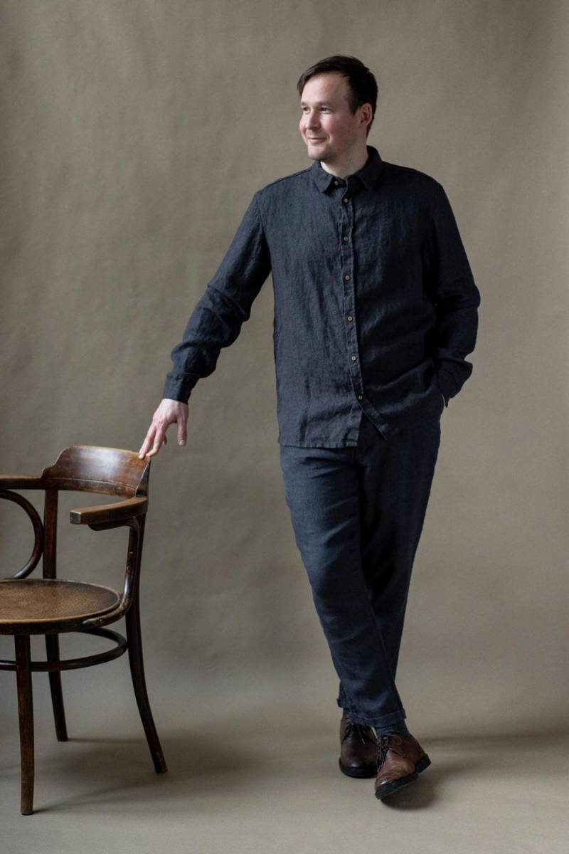 Herren Leinen Überhemd Lässige Hemdjacke, Leichtes Layering von LaPetiteAlice