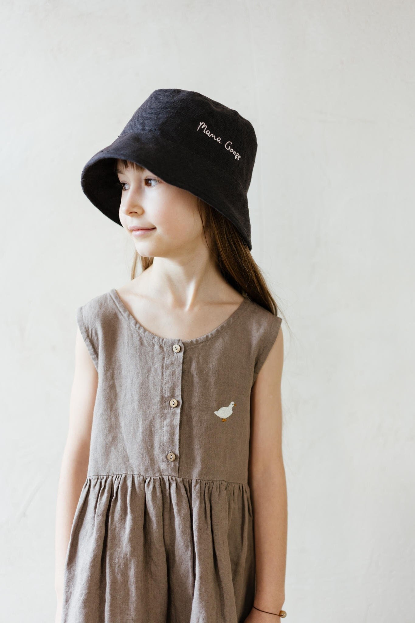 Kinder Leinen Eimer Sonnenhut Weicher Rand, Optionale Stickerei von LaPetiteAlice