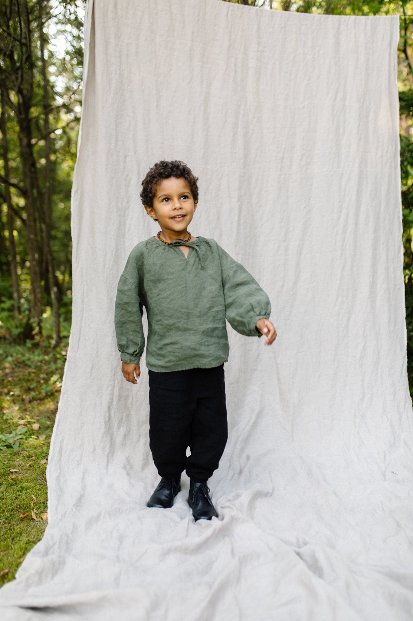 Kinder Leinenhemd Bischof Ärmeln, Unisex Kleidung, Optional Mit Stickerei von LaPetiteAlice