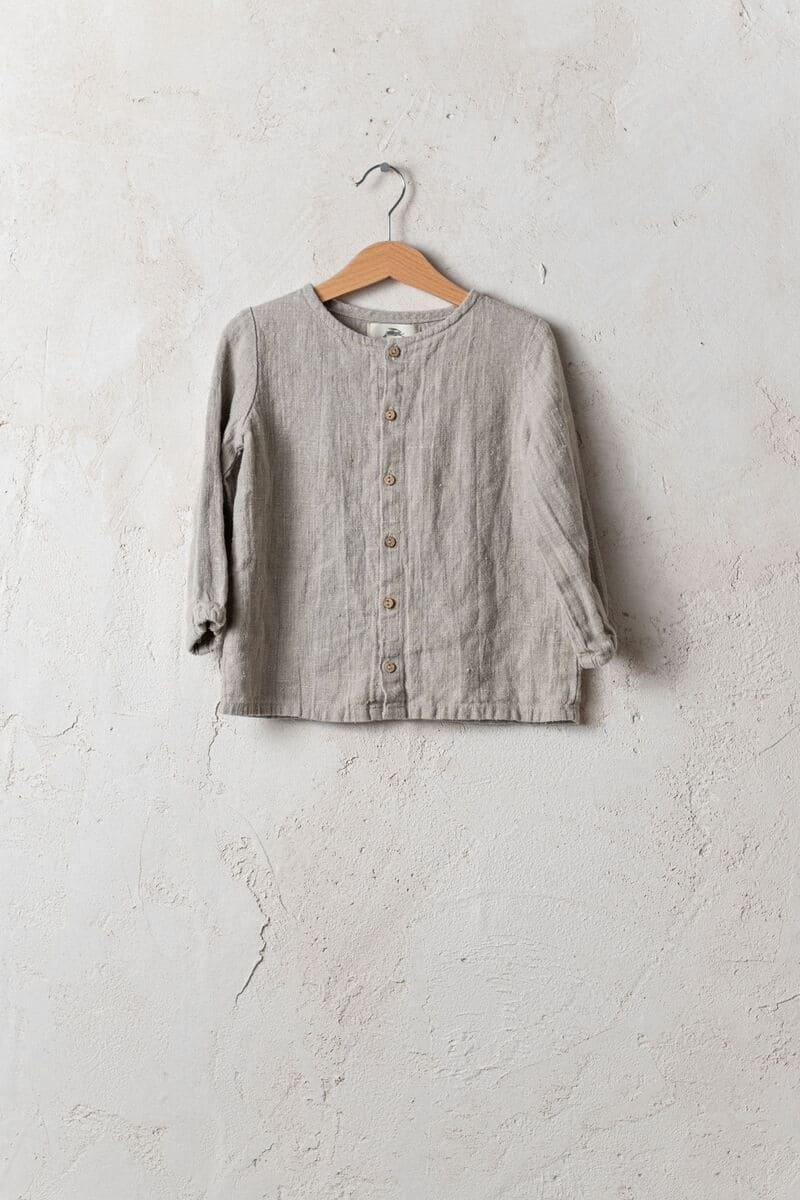 Kinder Leinenhemd Unisex Langarmshirt Mit Kokosnussknöpfen von LaPetiteAlice