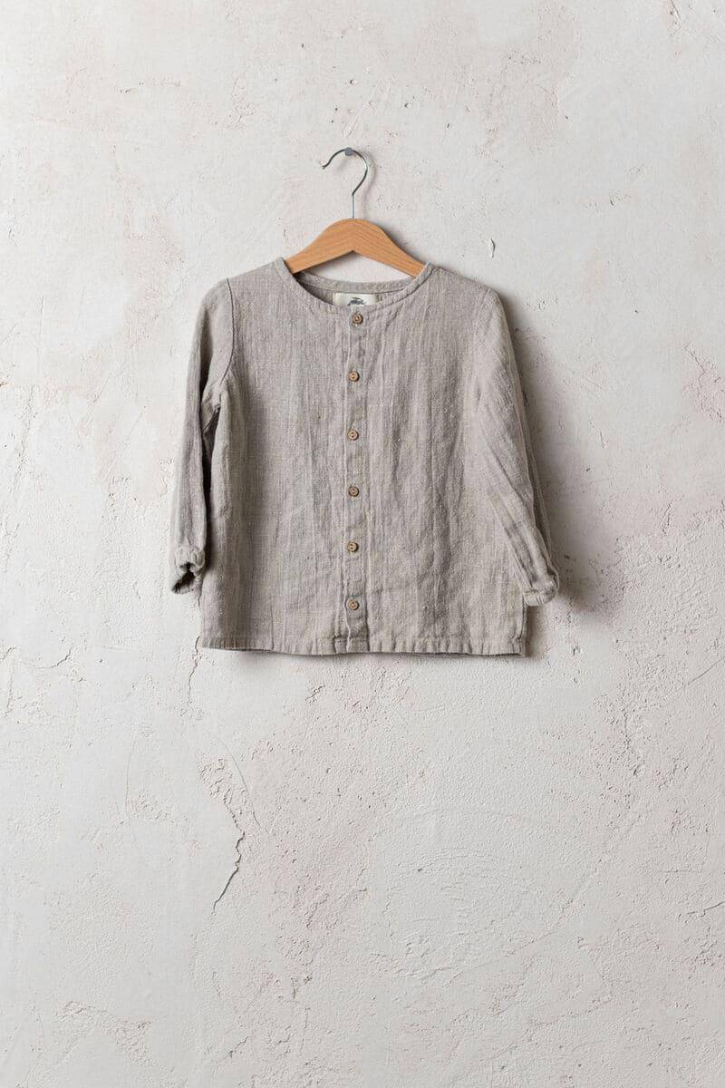 Kinder Leinenhemd Unisex Langarmshirt Mit Kokosnussknöpfen von LaPetiteAlice