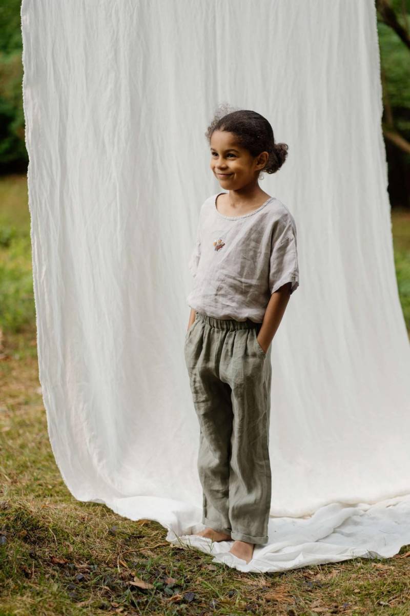Kinder Leinenhose Sommer Unisex Hose Mit Bündchen Beinen von LaPetiteAlice