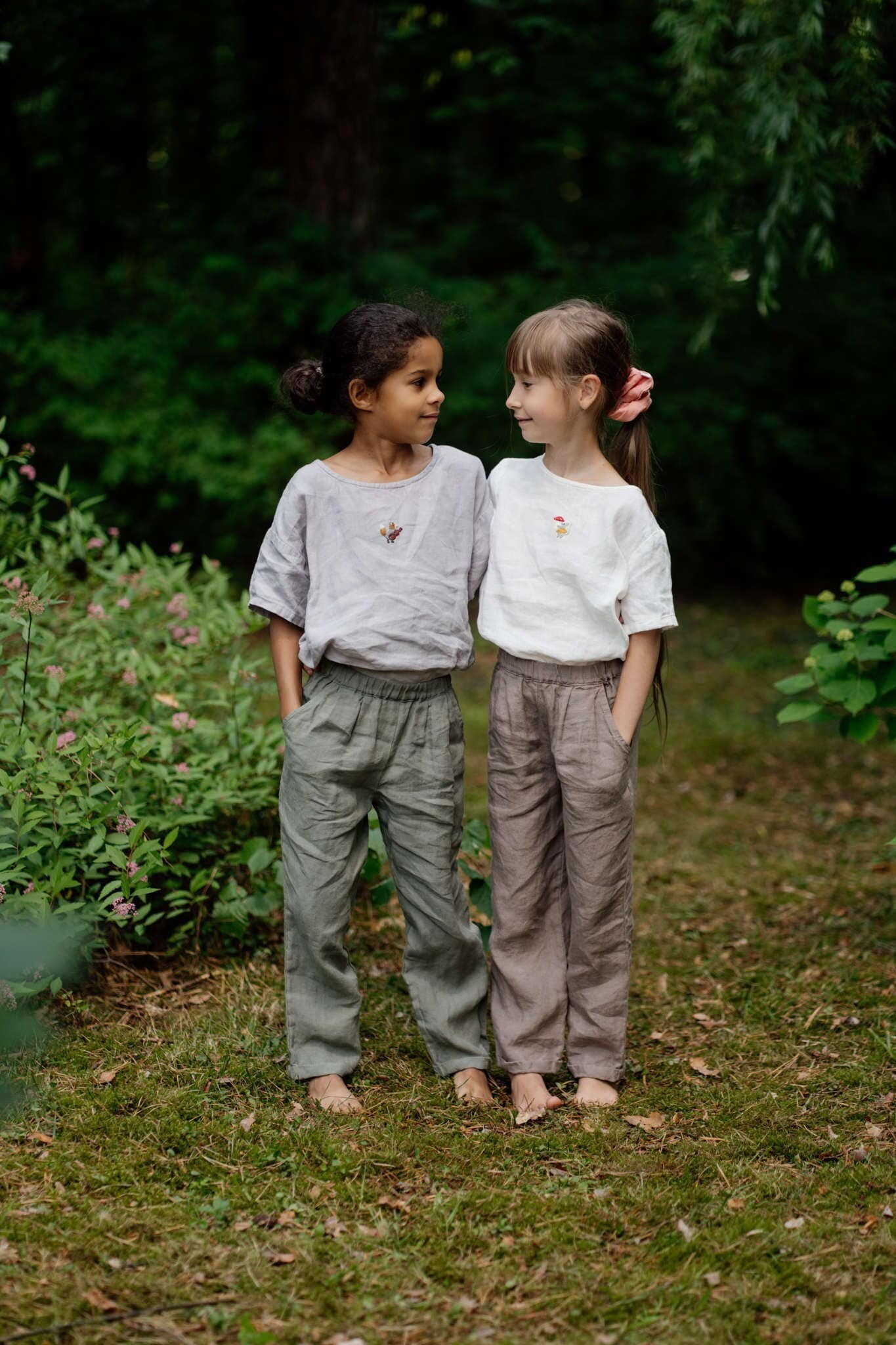 Kinder Leinenhose Sommerhose Mit Bündchen Beinen, Optional Stickerei von LaPetiteAlice