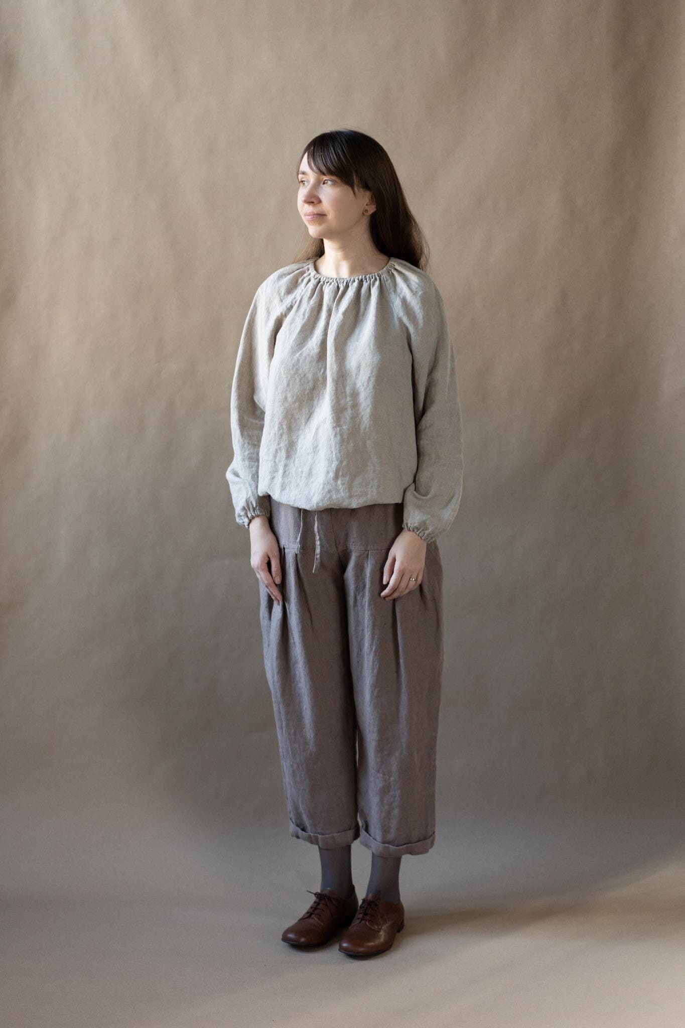 Langarm Leinenhemd Jamie Für Frauen, Leinenbluse Leinen Tunika Tops, Lässig Locker Weiche Leinenblusen | Optional Stickerei von LaPetiteAlice