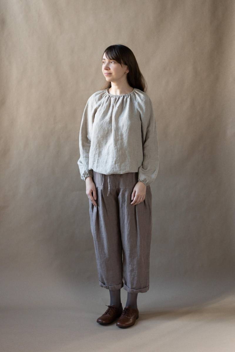 Langarm Leinenhemd Jamie Für Frauen, Leinenbluse Leinen Tunika Tops, Lässig Locker Weiche Leinenblusen | Optional Stickerei von LaPetiteAlice