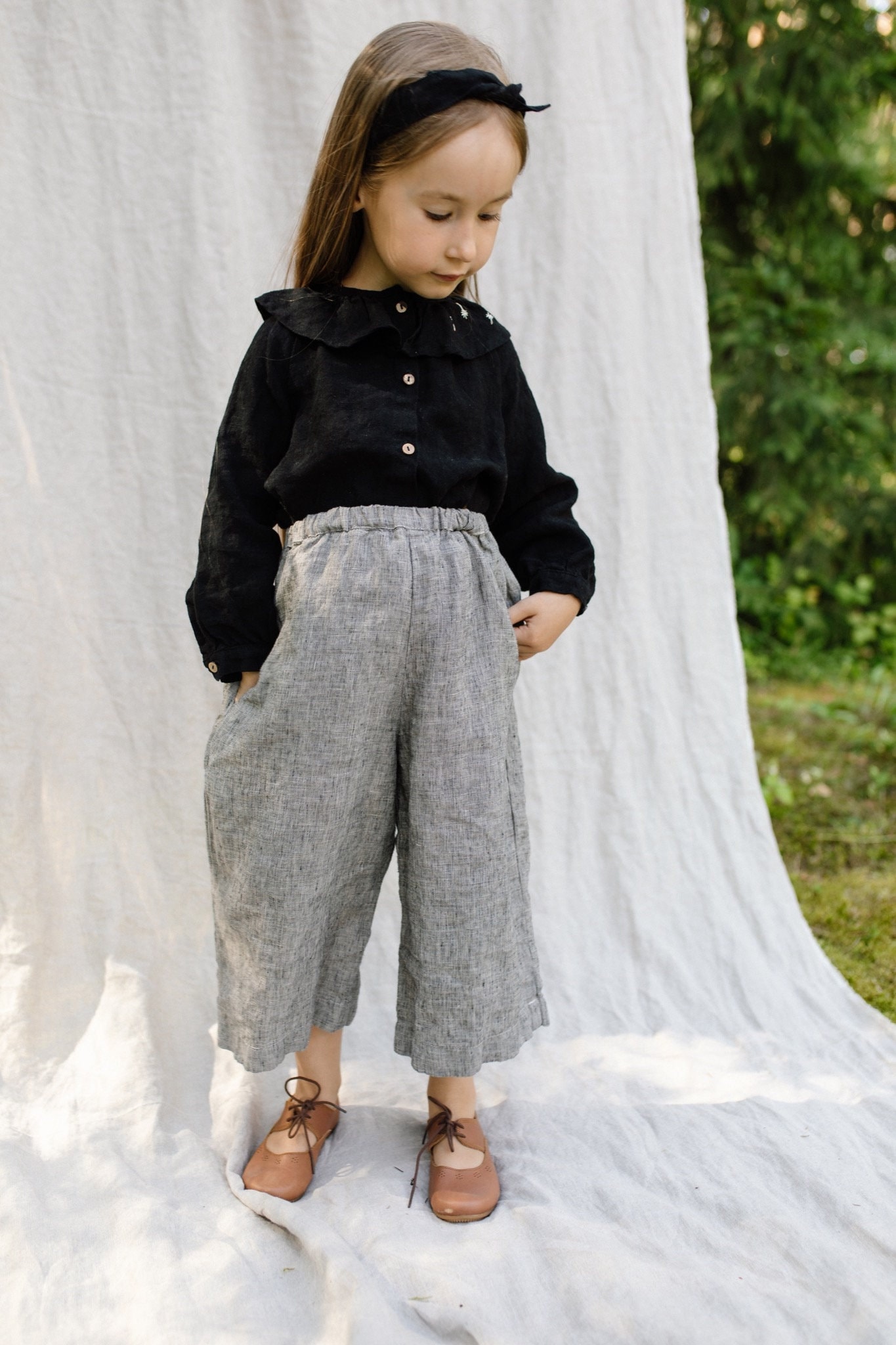 Leinen Culotte Hose Leonie Für Kinder | Optional Stickerei von LaPetiteAlice