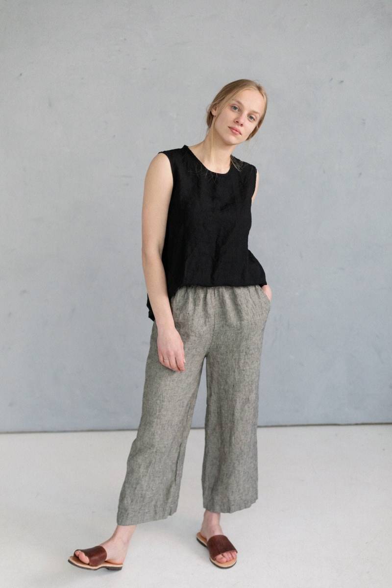 Leinen Culotte Palazzo Hose Frauen Loose Fit Haremshose, Optional Stickerei von LaPetiteAlice