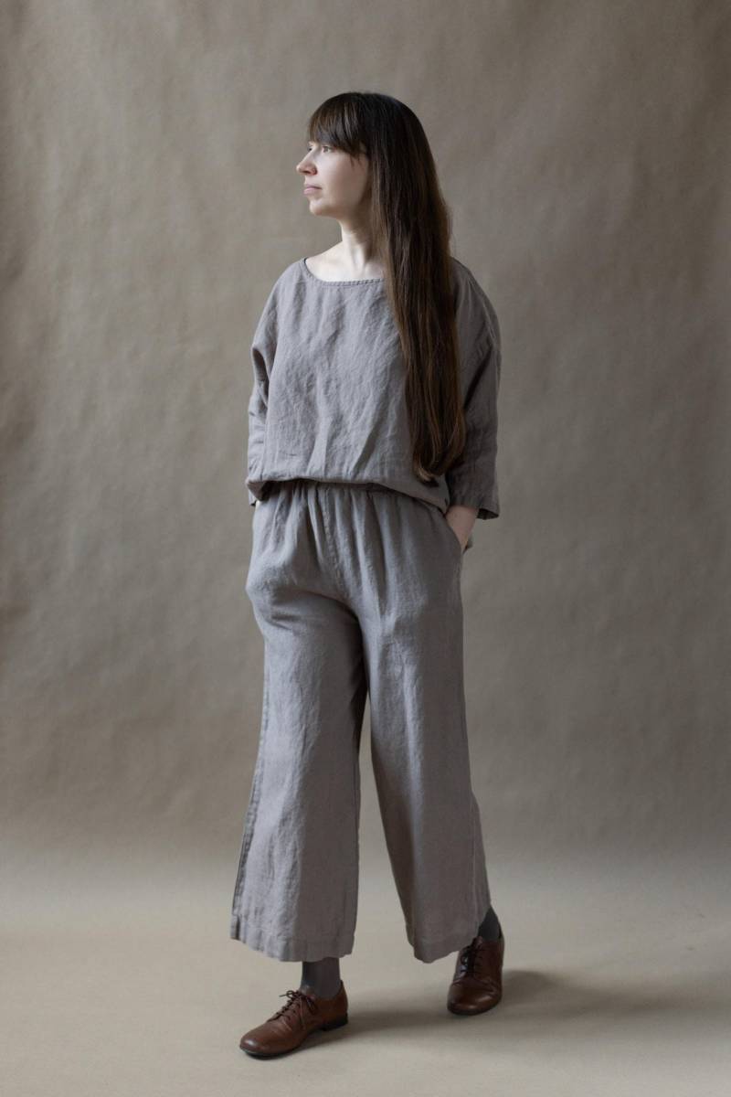 Leinen Culottes Entspannte Hose Mit Weitem Bein, Optional Stickerei von LaPetiteAlice